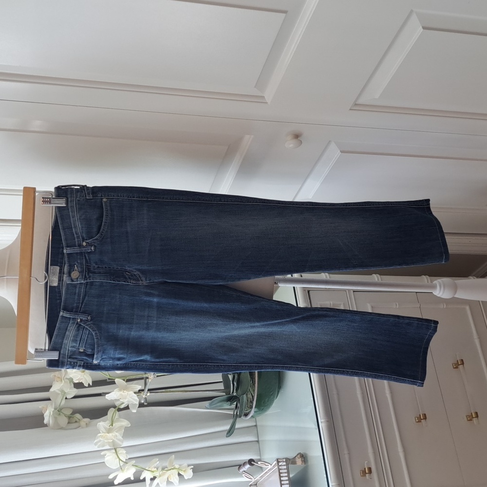 MOTHER DENIM Womens The Crop Slasher Medium Wash Slim Straight Stretch Jeans S28